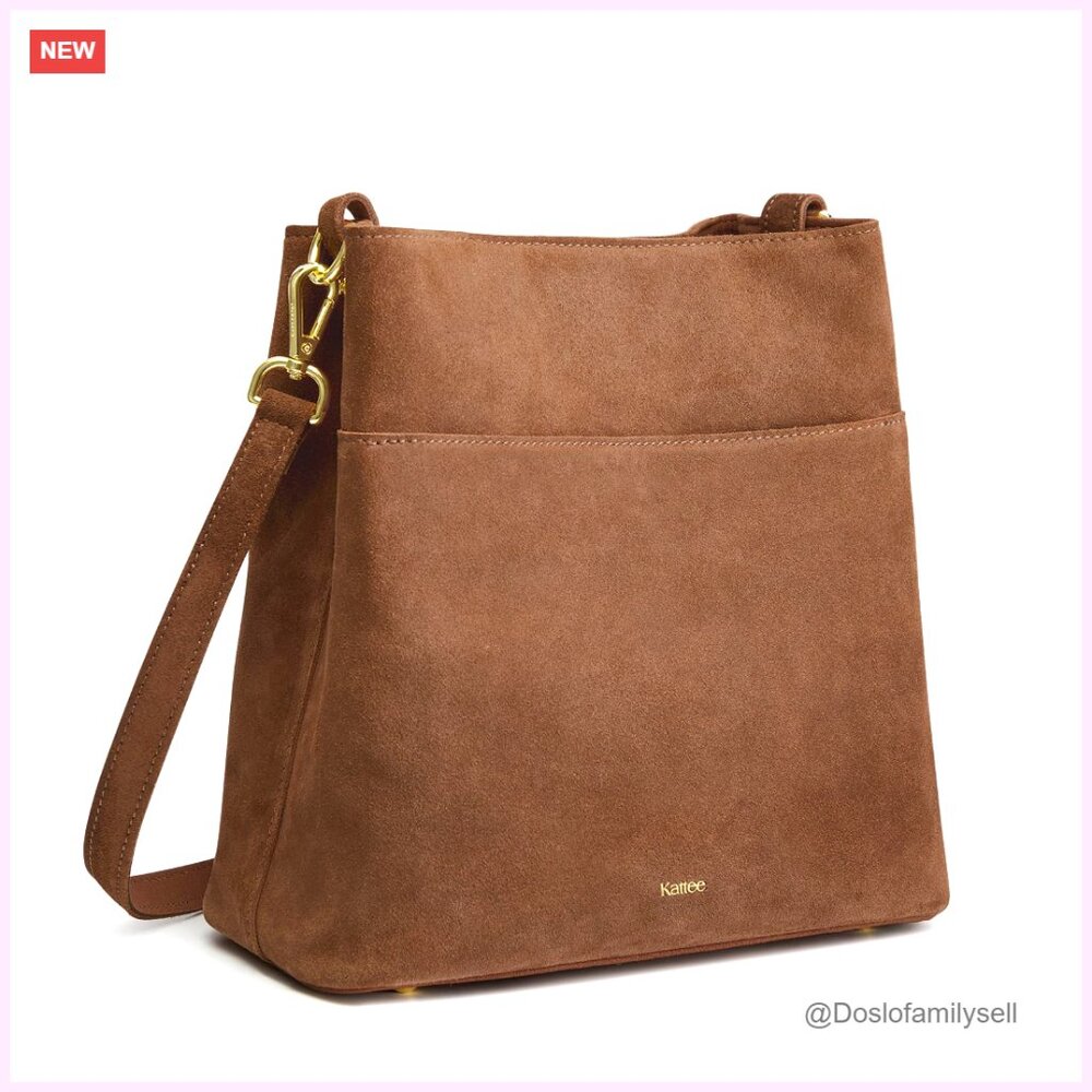 Leather Tote Crossbody Bucket Bag Detachable Straps Versatile Chic Minimal